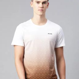 ALCIS White Dry Tech Slim Fit Printed Sports T-Shirt-image-59