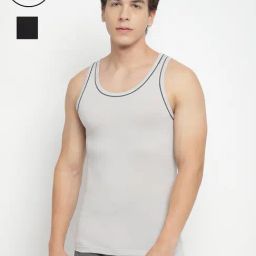 La Intimo Black & Grey Modish Gym Vest (Pack of 2)-picture-24