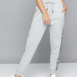Alcis Women Grey Melange Solid Slim-Fit Training Joggers with Side Taping-image-36