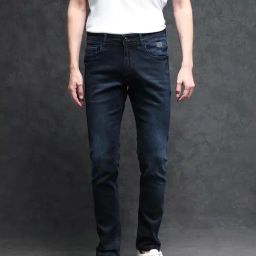 Rare Rabbit Navy Slim Fit Fit Solid Jeans-image-100