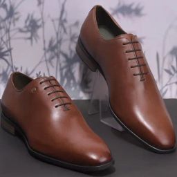 Hush Puppies by Bata Men's SEBASTAIN PLAIN Brown Oxford Shoes-image-3
