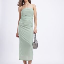glitchez Pastel Paradise Mesh Ruched Strapless Midi Dress-image-8