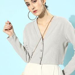KASSUALLY Women Alluring Grey Solid Knitted Sweater-image-88