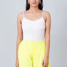 First Resort By Ramola Bachchan Neon Green Pleated Shorts-picture-45