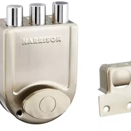 Harrison H-0586 Iron Shield Tri Bolt Main Door Surface Mounted Rim Lock with 14 Pin 4 Keys Silver-picture-47