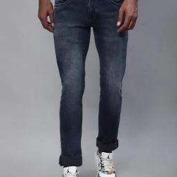Cantabil Blue Cotton Regular Fit Jeans-picture-31