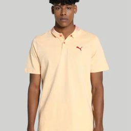 Puma Peach Regular Fit Cotton Slub Polo T-Shirt-image-79
