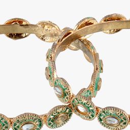 Adwitiya Collection Set of 2 Gold-Plated Artificial Stones and Beads Studded Bangles image 4