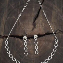 Kushal's Fashion Jewellery White Rhodium Polished Set for Women-picture-19
