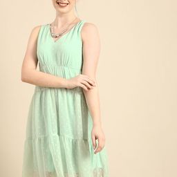 DODO & MOA Sea Green Trapeze Dress-image-86