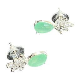 Zoey Cubic Zirconia Studded Teardrop Shaped Studs image 3