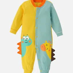 Little Surprise Box LLP Infants Giraffe & Dino Colorblock Full Sleeves Jumpsuit Rompers-image-63