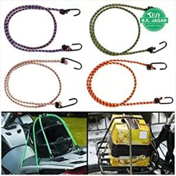 B K JAGAN & CO Multipurpose Ultra Flexible Bungee Cord with 10 mm Diameter & Metal Hooks (Set of 4) image 5
