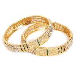Panash Golden Copper Statement Bangles (Set of 2)-47