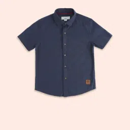 Pantaloons Junior Boys Navy Cotton Regular Fit Shirt-picture-38