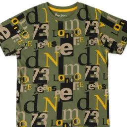 Pepe Jeans Kids Olive Printed T-Shirt-image-108