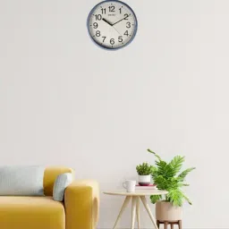SEIKO classic white & blue plastic wall clock with sweep movement-47
