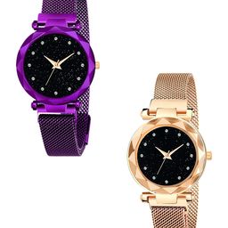 Gopal Shopcart Unisex Pack Of 2 Analogue Watch GR_379_Purple_RoseGold_12_daimouns-image-67