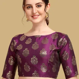 Oomph! Woven Design Boat Neck Saree Blouse-26