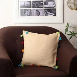 Lushomes Beige Square Cushion Covers-10