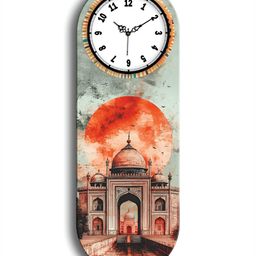 OLIVE TREE Orange & Grey Wooden Analogue Wall Clock-picture-15