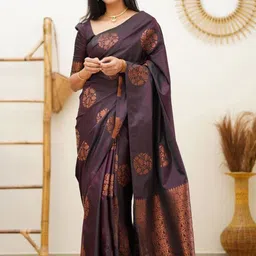 Visit Wear Woven Design Zari Pure Silk Banarasi Saree-image-81