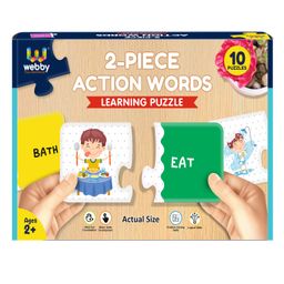 Webby Action Word 2 Pieces Learning Pack Jigsaw Puzzle Montessori Early Educational Pre School Toys- 20 Pieces-23