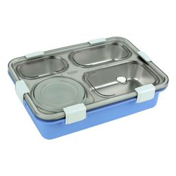 Yamama 4 Grid Insulated Stainless Steel Lunch Box With Separate Bowl With Lid - Light Blue-image-57