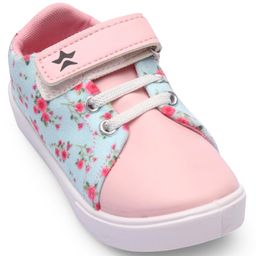 Cute Walk by Babyhug Casual Floral Printed Casual Shoes with Velcro Closure - Pink-image-12