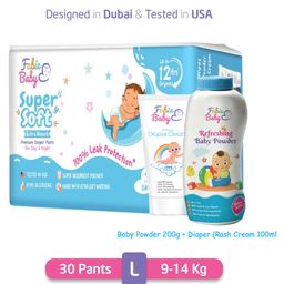 Fabie Baby Potty Time Combo Diaper Large 30 pieces Diaper Rash Cream 100 ml & Baby Powder 200g-image-61