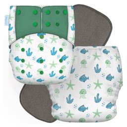 Cherilo Leakproof Washable Baby Diaper - ( 1 Sea World Pattern Diaper with 1 Insert)-28