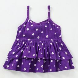 JAV Creations Sleeveless Bandhani Printed Top - Purple-image-12
