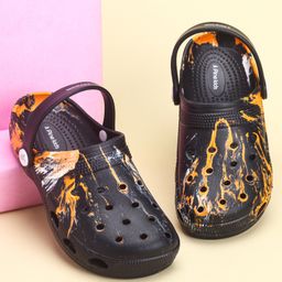 Pine Kids Back Strap Closure Printed Clogs - Orange-image-59
