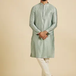 Manyavar Mandarin Collar Straight Kurta With Pyjamas-image-57