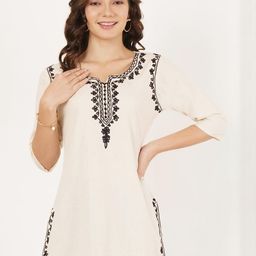 Pure Cotton Embroidered Kashmiri Short Kurta-image-82