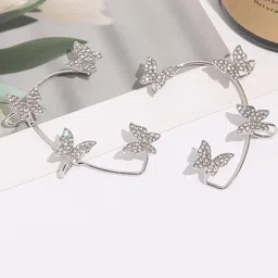Vembley Silver-Plated Alloy Cubic Zirconia Ear Cuff-picture-0