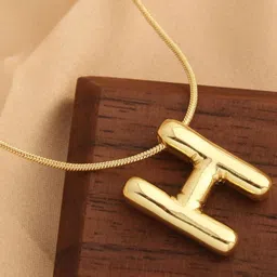 VIEN Bubble Letter Gold-Plated Stainless Steel Minimal Letter Initial Necklaces-image-63
