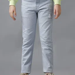 UNDER FOURTEEN ONLY Girls Regular Fit Mid-Rise Mildly Distressed Cotton Jeans-image-67