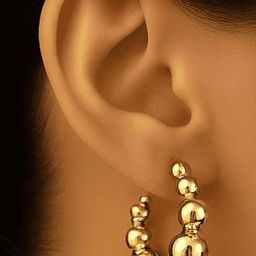 ISHTAARA Gold-Plated Stainless Steel Skin Friendly Half Hoop Earrings-image-42