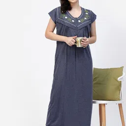 CHUI MUI Women Embroidered Maternity Maxi Nightdress-picture-23
