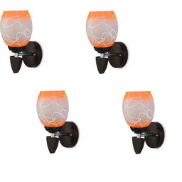 1ST TIME Pack of 4 Orange & White Glass Traditional Cylinder Shaped Wall Lamps-picture-17
