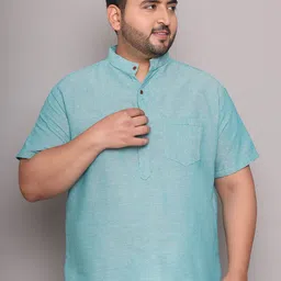 Enchanted Drapes Men Plus Size Solid Daily Cotton Straight Kurta-image-77