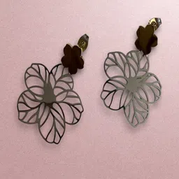 DressBerry Stainless Steel Gold-Plated Anti Tarnish Floral Shaped Drop Earrings-image-9