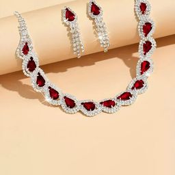 ASCEND Silver-Plated Crystals-Studded Jewellery Set-47