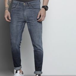 The Indian Garage Co Men Blue Slim Fit Light Fade Stretchable Jeans-image-59