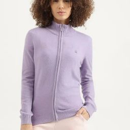 United Colors of Benetton Purple Solid Sweater-14
