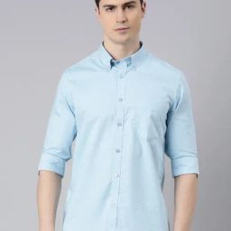 Bushirt Blue Cotton Regular fit Solid Shirt-picture-46
