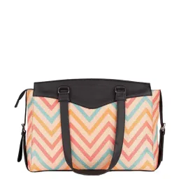 Zouk Wave Beach Multicolor Jute Printed Tote Handbag image 3