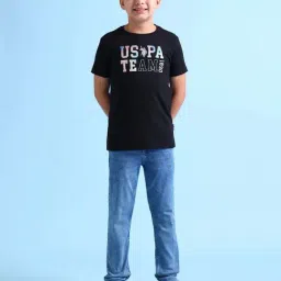 U.S. Polo Assn. Kids Black Cotton Printed T-Shirt-picture-24