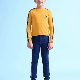 U.S. Polo Assn. Boys Mustard Logo Print T-Shirt-image-94